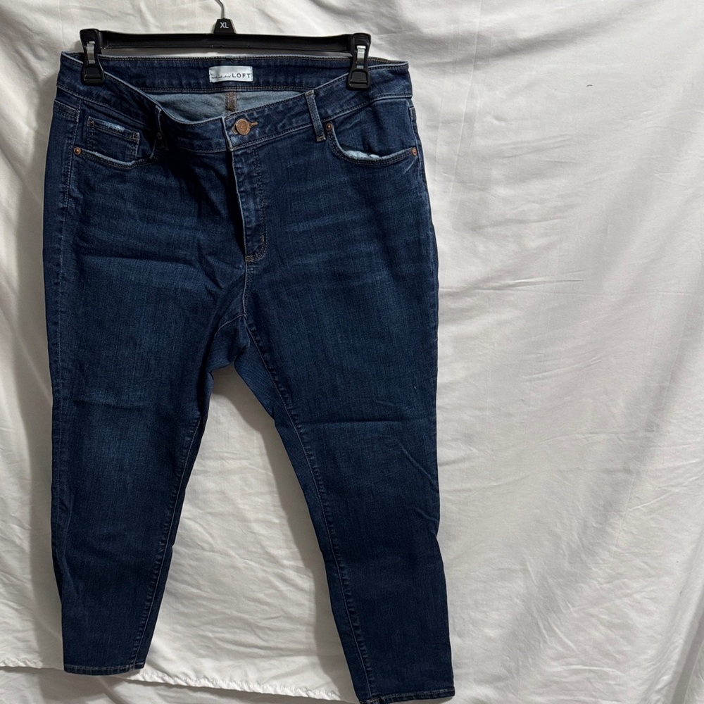 LOFT Navy Curvy Skinny Jeans